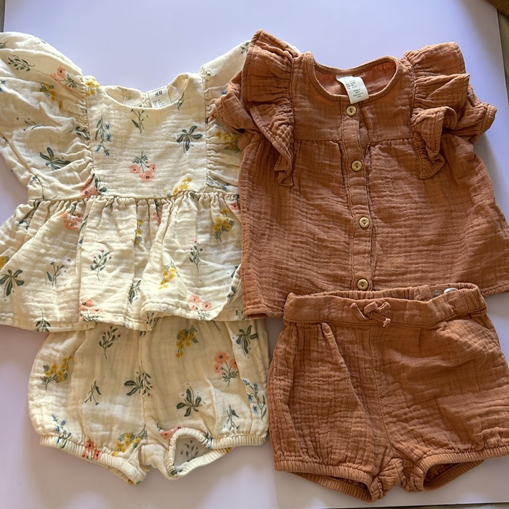 H&M linen top and Short set